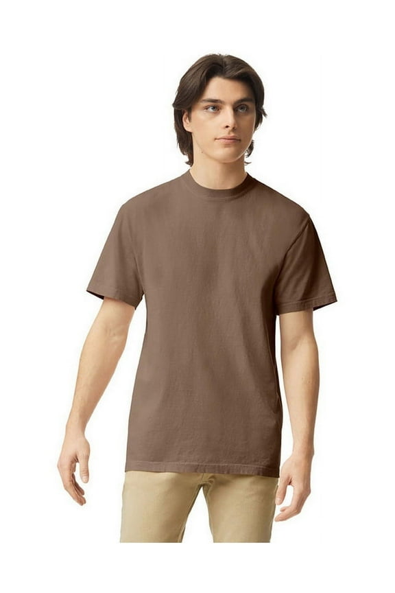 Mens Garment-Dyed Heavyweight T-Shirt, 2XL, Espresso