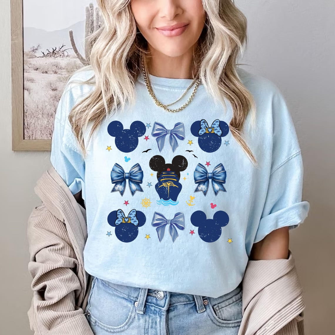 Comfort Colors Mickey Cruise T-Shirt, Disney Cruise, Coquette Bow ...