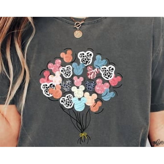 Comfort Colors® Mickey Mouse Leopard Balloon Shirt, Disney Safari Mode, Animal Kingdom, Walt Disney World, Disneyland Family Trip Shirt, White Tshirt