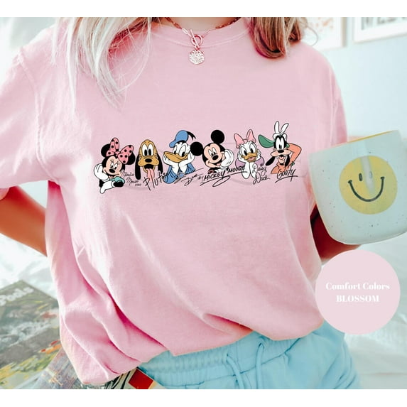 Comfort Colors Mickey and Friends Signatures T-Shirt, Disney World, Disneyland, Mickey and Co Disney Shirt Magical Kingdom