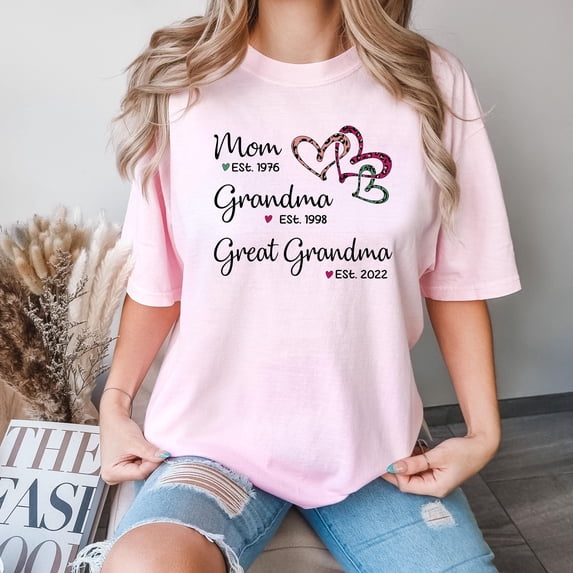 Comfort Colors® Mom Grandma Great- Grandma T-Shirt, Birthday Grandma ...