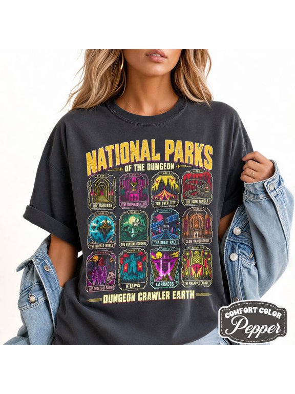 Comfort Colors National Parks Of The Dung0n Shirt, Dungeon Crawler Wolrd T-Shirt, Desperado Club Tee, LitRPG Book Lover Gift, DCC Fandom Graphic Tee