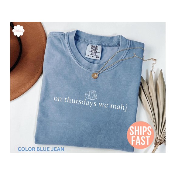 Comfort Colors® On Thursdays We Mahj Shirt, Mahjong Gift, Mahjong Shirt, Gift for Mahjong Lover Shirt, Funny Mahjong Player Shirt, Mom Gifts