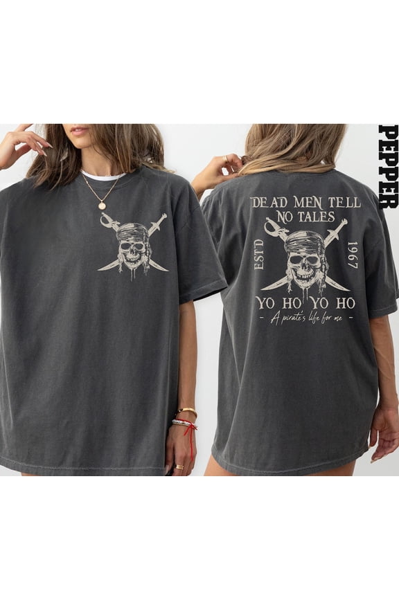 Comfort Colors Pirates Of The Caribbean Dead Men Tell No Tales T-shirt, Retro 90s Pirates Shirt,Pepper color,size L
