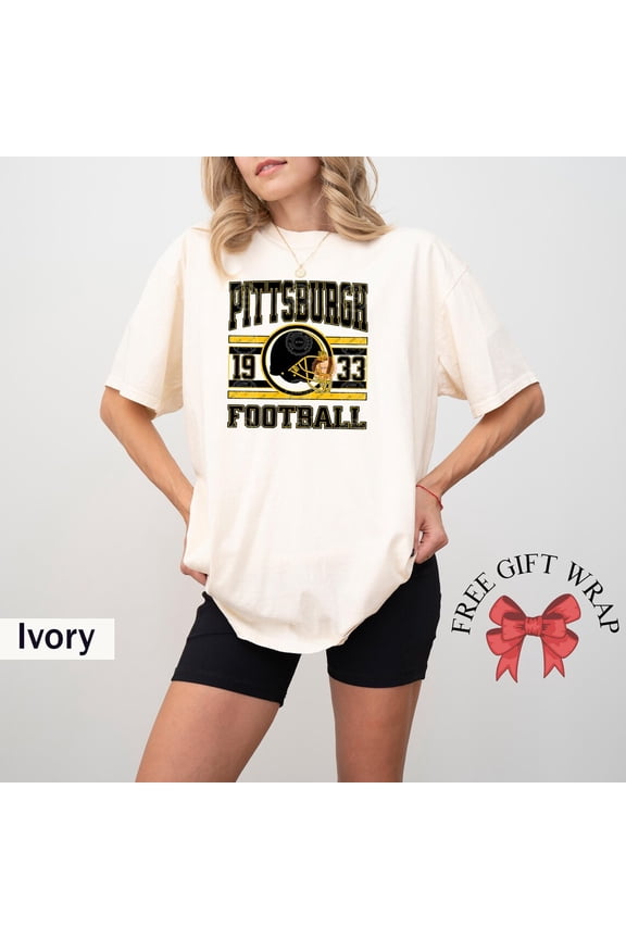 Comfort Colors Pittsburgh Football T-Shirt, Trendy Football Game Day Shirt