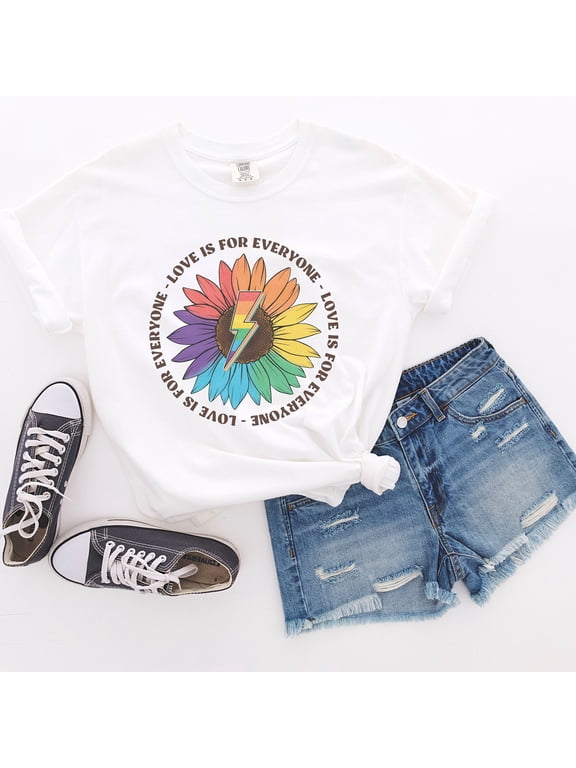 Comfort Colors Pride Month Shirt | Sunflower Shirt | Flower Gay LGTBQ+ Shirt | Social Justice | Gay Shirt Pride | Pride Month Gift (Colors:Pepper; Sizes:S;)