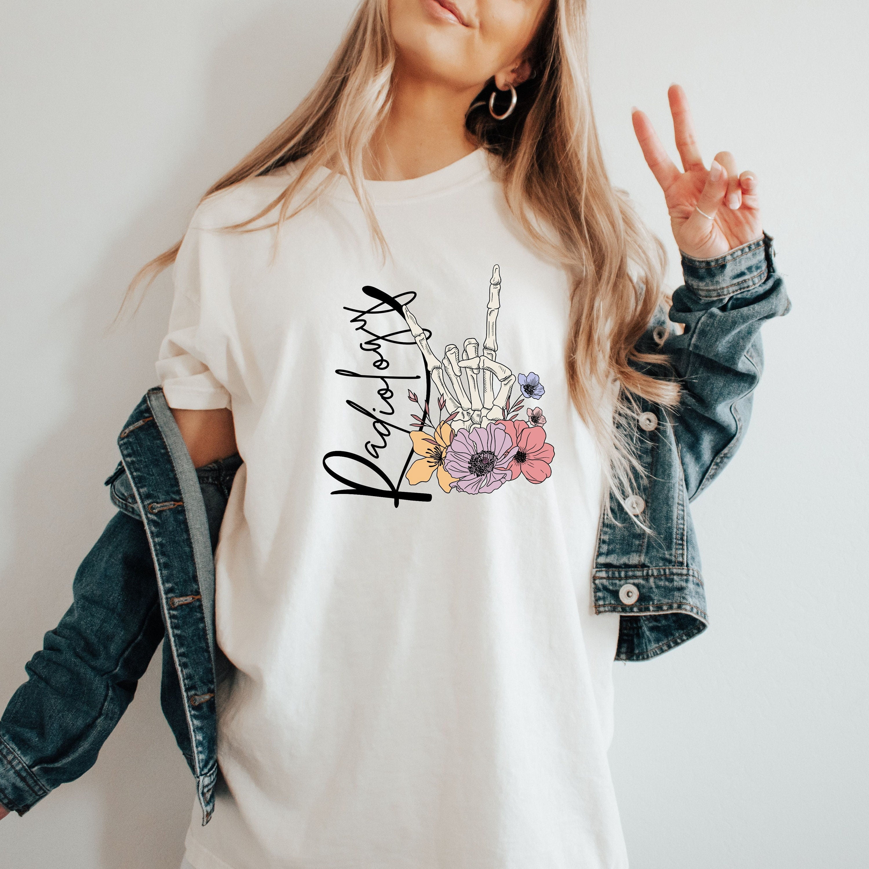 Comfort Colors® Radiology Hand Skeleton Shirt, Radiologic Technologist ...