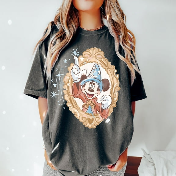 Comfort Colors Retro Disney Fantasia Mickey T-Shirt, Disney Magic Sorcerer Mickey Wizard Mickey Tee
