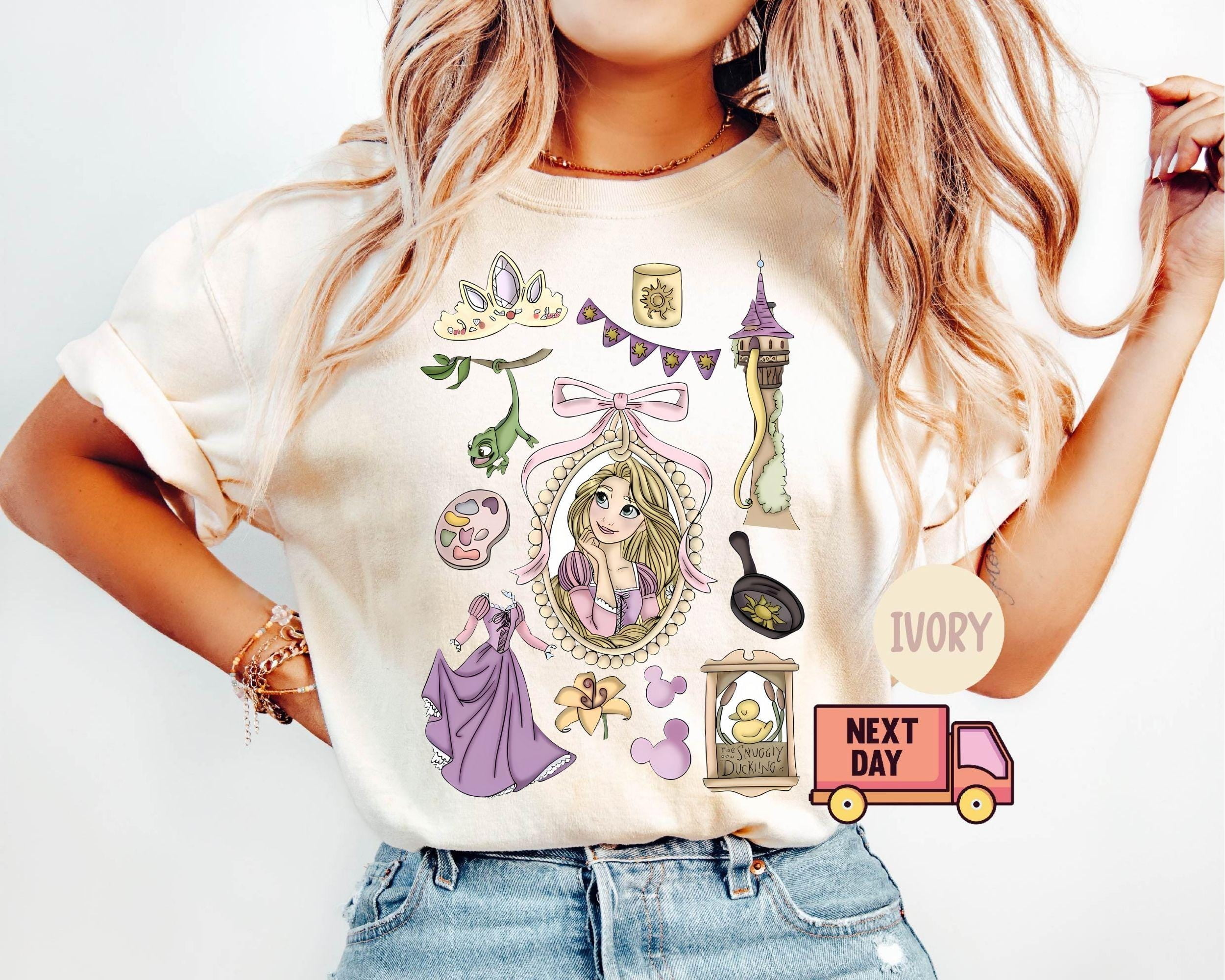 Comfort Colors® Retro Disney Tangled Rapunzel Floral Shirt, Disney ...