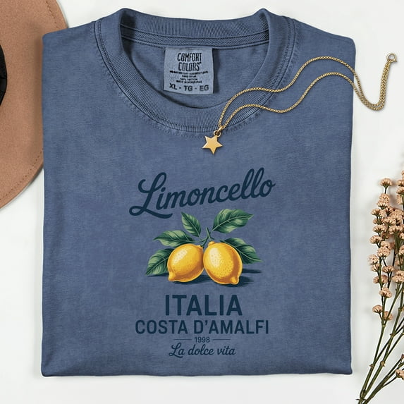 Comfort Colors® Retro Limoncello La Dolce Vita Tee, Lemon Shirt, Italy T-shirt, Coastal Granddaughter Aesthetic Amalfi Coast, Summer Shirt