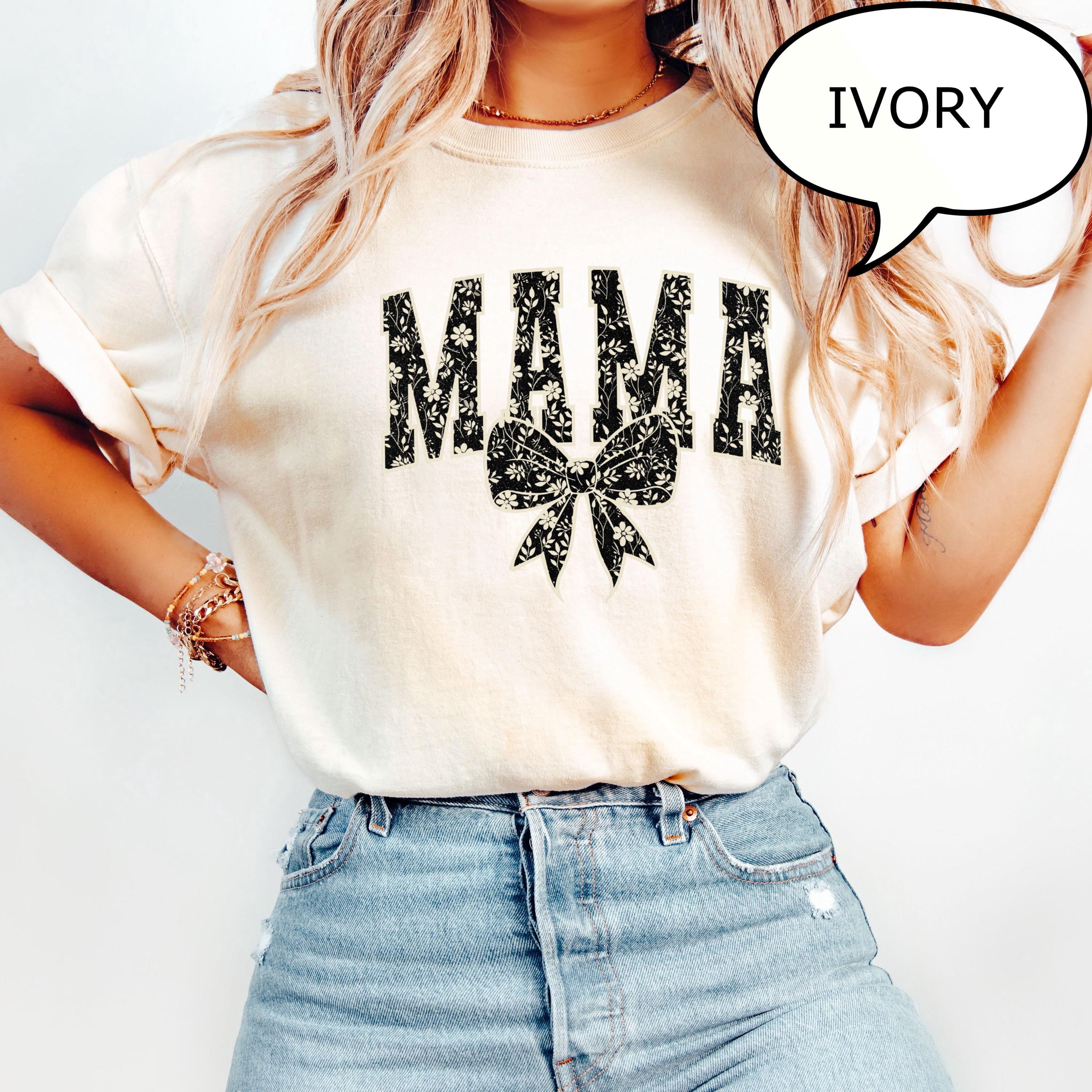 Comfort Colors® Retro Mama T-Shirt, Coquette Bow Mama Shirt, Daisy ...