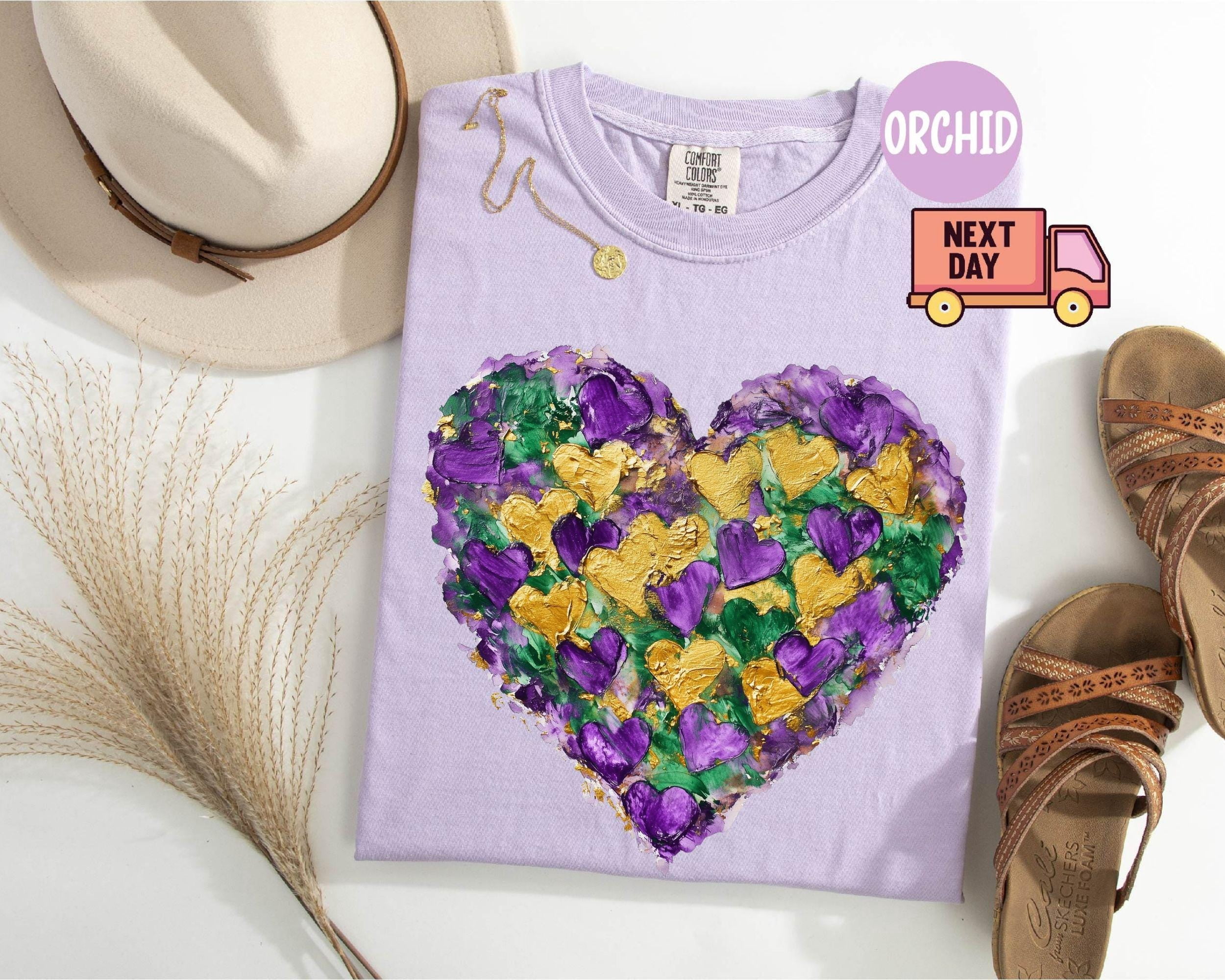 Comfort Colors® Retro Mardi Gras Shirt, Brush Mardi Gras Tee, Fleur De ...