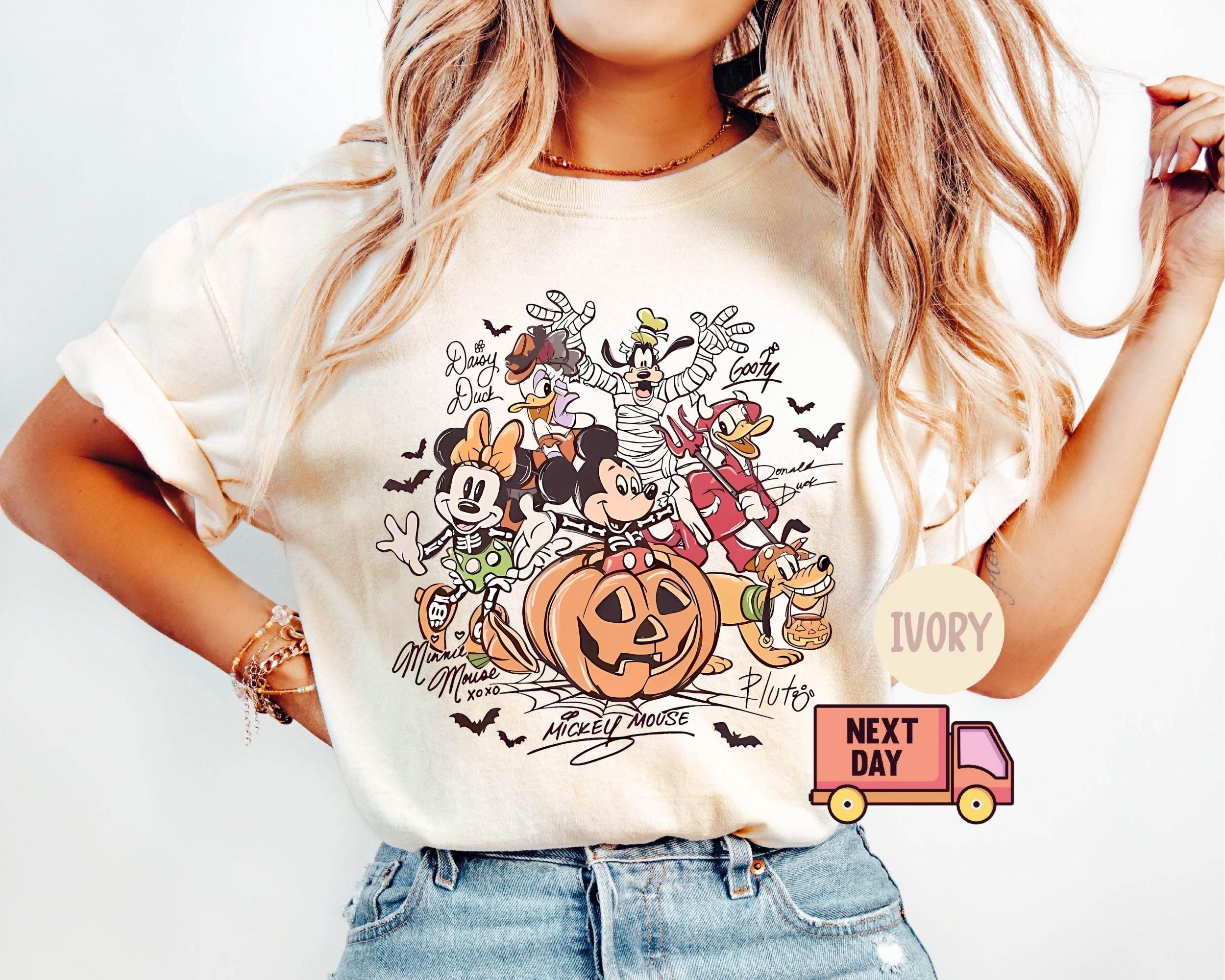 Comfort Colors® Retro Mickey & Friends with Signs Halloween Shirt ...