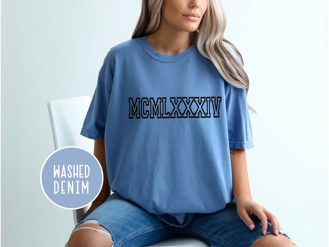 Comfort Colors Roman Numerals Shirt, Date Of Birth Sweatshirt, Roman ...