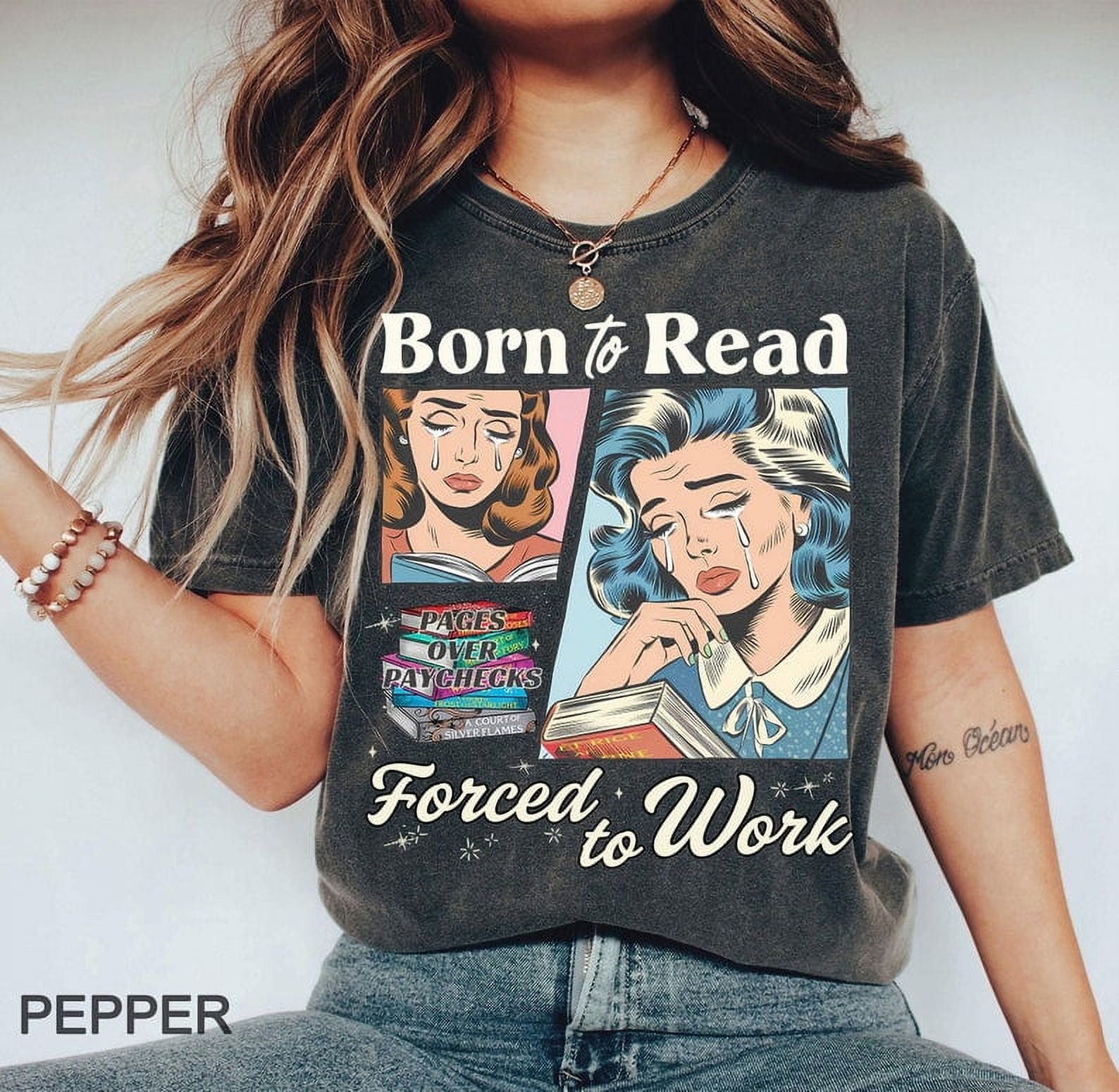 Comfort Colors® SJM Born To Read Forced To Work t shirt A Court of