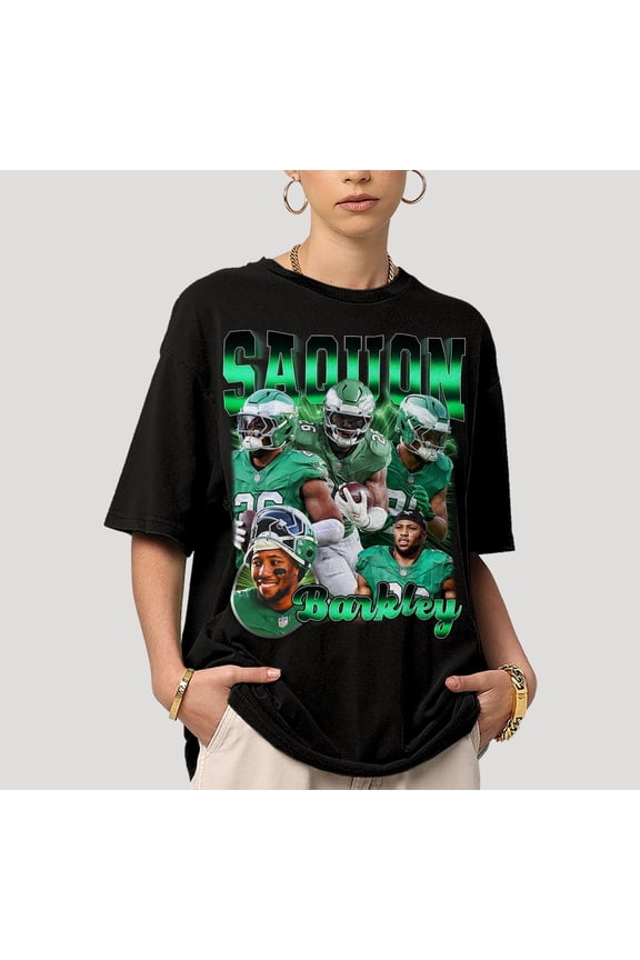 Comfort Colors Saquon Barkley T-Shirt, American Football Player Graphic Shirt, Vintage 90s shirt Unisex Bootleg Vintage Tee,Black Color,Size M