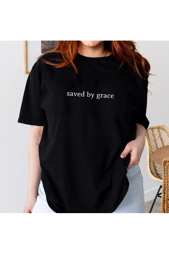 Comfort Colors Saved By Grace Tees , Christian Shirt , Jesus Shirt , Bible Verse Shirt, Christian Merch T-shirt, Faith Based Shirt