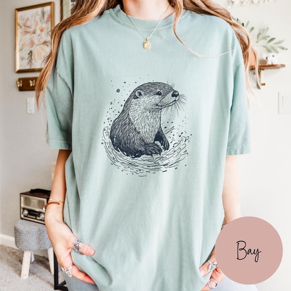 Comfort Colors Sea Otter T-Shirt, Vintage Coastal Tee, Ocean Lover Summer Top, Beach Vibes Apparel