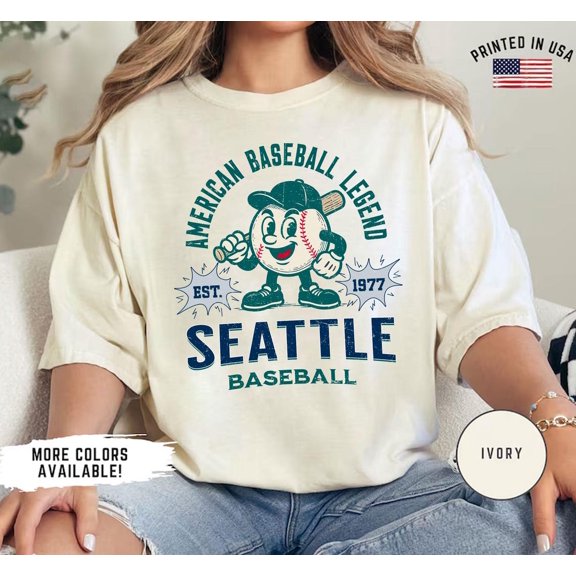 Comfort Colors Seattle Baseball T-Shirt, Retro Seattle Baseball Shirt