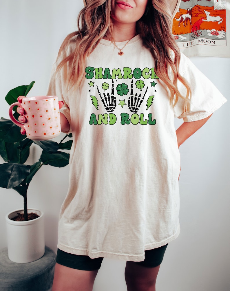 Comfort Colors Shamrock And Roll Funny St Patrick's Day Shirt, Lucky