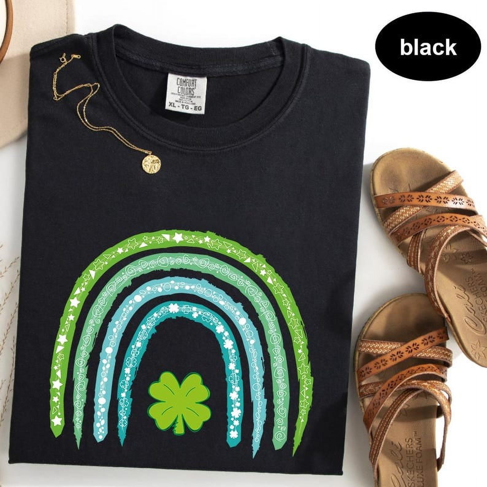 Comfort Colors® Shamrock Rainbow St Patrick's Day Shirt, Cute St Paddys ...