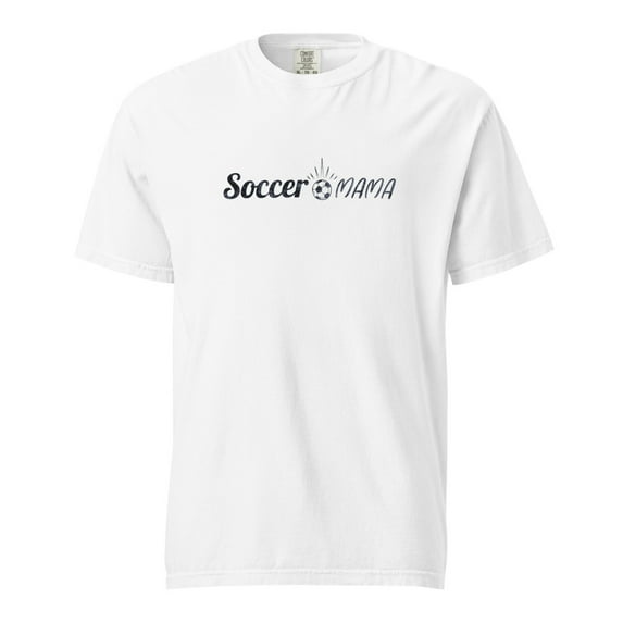 Comfort Colors Soccer Mama Shirt,Soccer Moms,Mothers Day,Girly Aesthetic,Vintage (White, L)