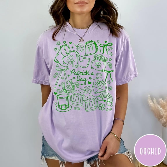 Comfort Colors St. Patrick’s Day Graphic T-Shirt – Cute Shamrock & Lucky Clover Tee
