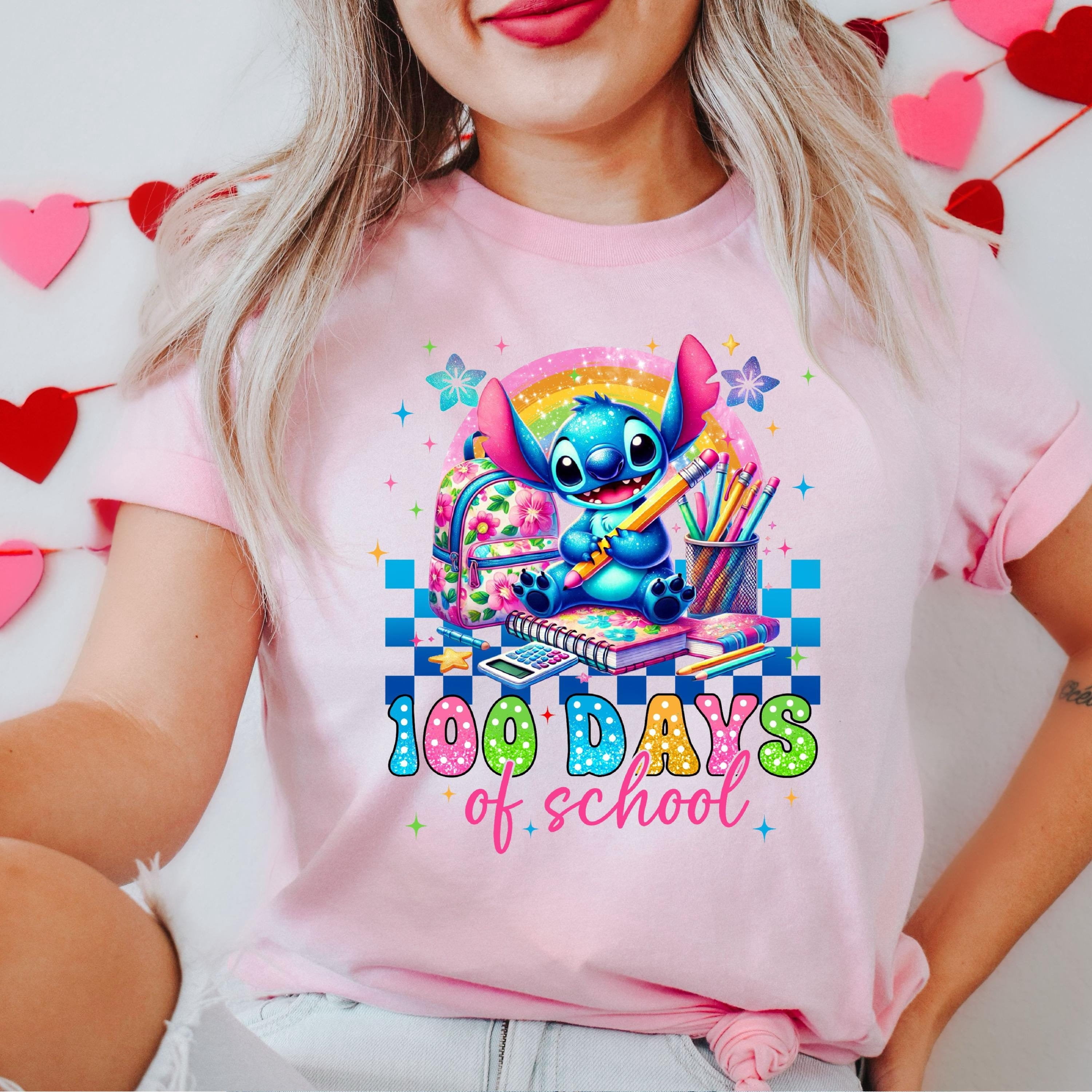 Comfort Colors® Stitch 100 Days Of School T-Shirt, Disney 100th Shirt ...