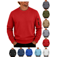 thumbnail image 1 of Comfort Colors Sweatshirt Nelozsy Men's Solid Color Long Sleeve Round Neck Hoodless Sweatshirts Red M, 1 of 9