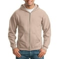 thumbnail image 1 of Comfort Colors Sweatshirts Men Zip Up Hoodie Solid Color Loose Casual Comfortable Full Zip Hooded Tops Clothes With Pocket, 1 of 3