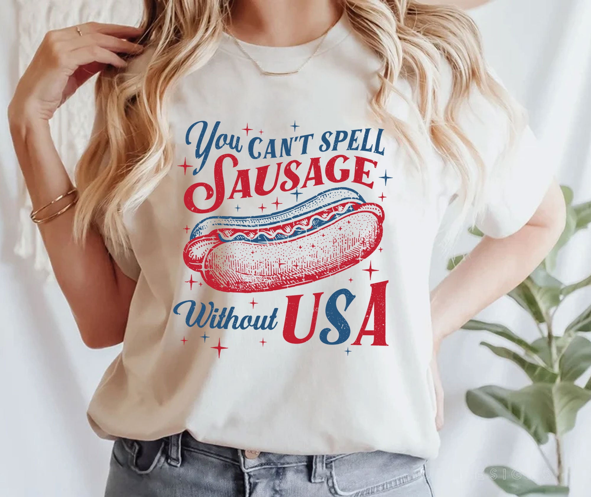 Comfort Colors T-Shirtsyou Can'T Spell Sausage Without Usa Shirt, Usa