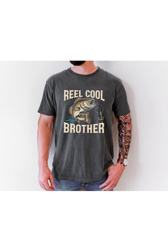 Comfort Colors Tee -Reel Cool Brother T-Shirt – Funny Fishing Shirt for Brother, Father's Day Gift for Brother or Dad, Fishing Lover Shirt