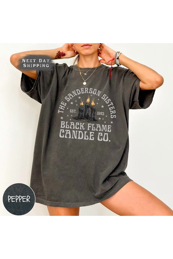 Comfort Colors The Sanderson Sisters Shirt, Black Flame Candle Co. Shirt, Halloween Shirt