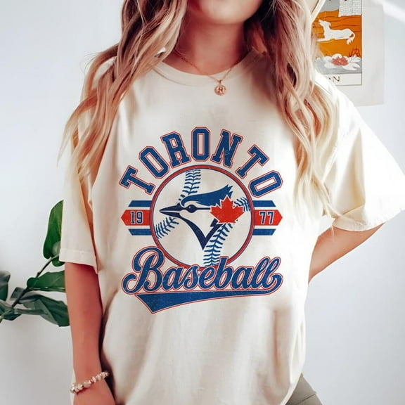 Comfort Colors Toronto Baseball T-shirt, Blue Jays EST 1977 Baseball Team shirt, Retro Unisex Tee,Ivory color,size M