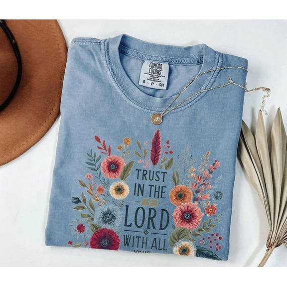 Comfort Colors Trust In The Lord T-Shirt - Christian Faith Shirt, Religious Gift, Sunday Church Tee, Marian Catholic Apparel, Jesus-Inspired Clothing