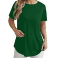 thumbnail image 1 of Comfort Colors Tshirt for Women Solid-color Fashionable Back-button T-Shirts Round-neck Top Short-sleeved Round-neck Top/T-Shirts, 1 of 7