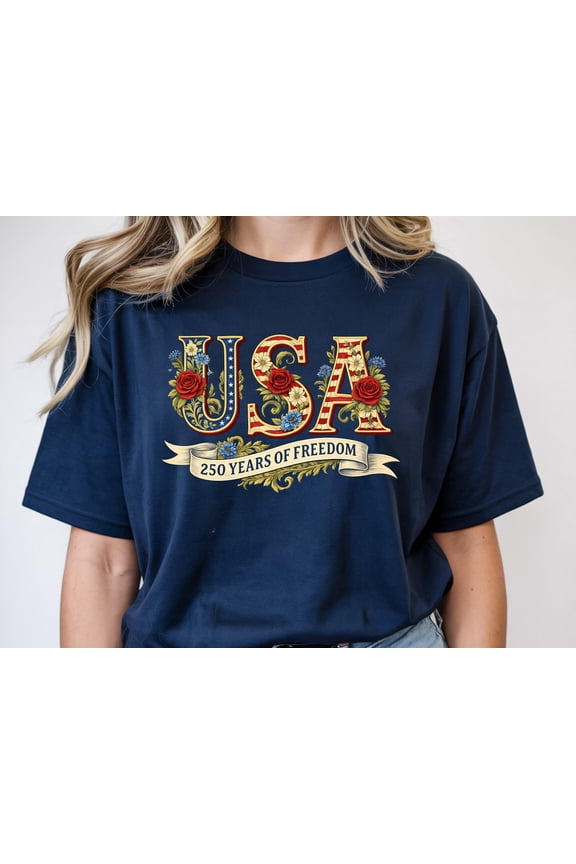 Comfort Colors® USA 250 Years Of Freedom Shirt, America 250 Patriotic Shirt Fourth Of July 1776 2026 Shirt, Independence Day Vintage USA Tee