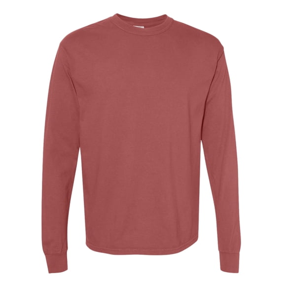 Comfort Colors Unisex Garment-Dyed Heavyweight Long Sleeve T-Shirt (Brick , L)