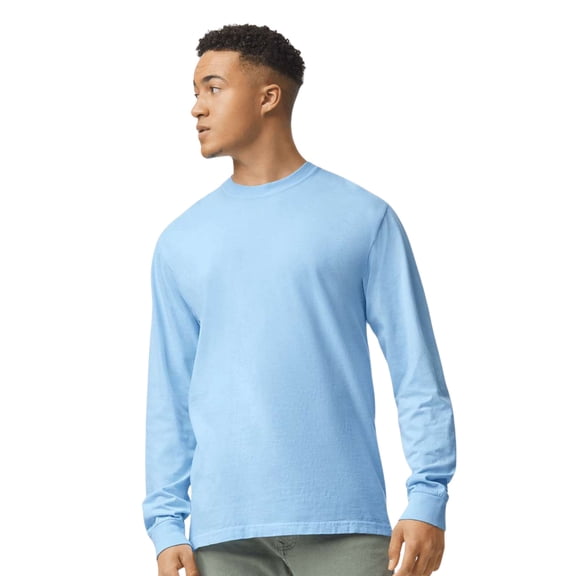 Comfort Colors Unisex Garment-Dyed Heavyweight Long Sleeve T-Shirt (Hydrangea , L)