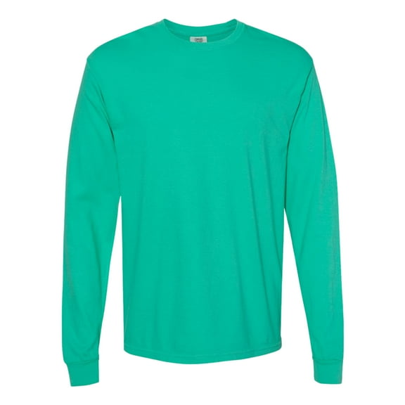 Comfort Colors Unisex Garment-Dyed Heavyweight Long Sleeve T-Shirt (Island Green , L)