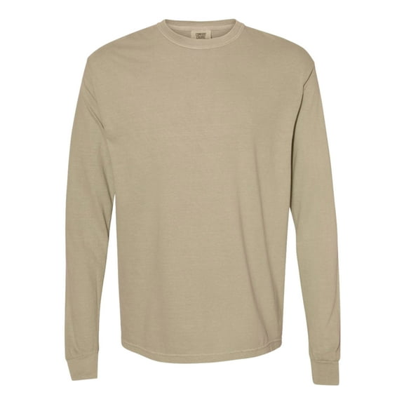 Comfort Colors Unisex Garment-Dyed Heavyweight Long Sleeve T-Shirt (Khaki , L)
