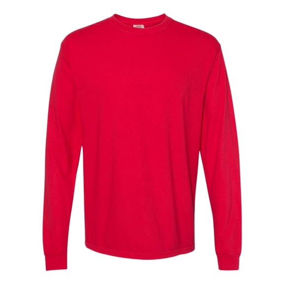 Comfort Colors Unisex Garment-Dyed Heavyweight Long Sleeve T-Shirt (Red , S)