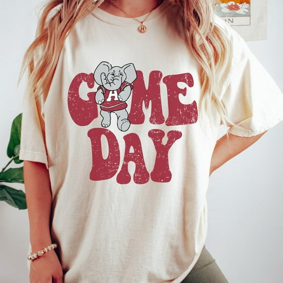 Comfort Colors Vintage Alabama Game Day T-Shirt, Game Day Roll Tide Shirt, Unisex Tee,Ivory Color,Size L