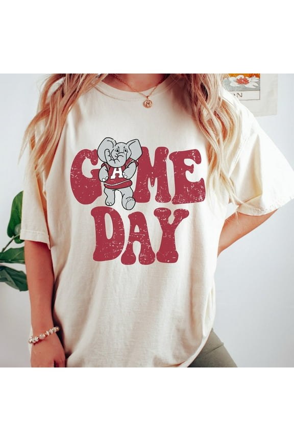 Comfort Colors Vintage Alabama Game Day T-Shirt, Game Day Roll Tide Shirt, Unisex Tee,Ivory Color,Size L