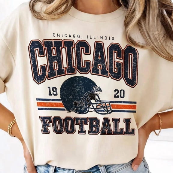 Comfort Colors® Vintage Chicago Football Graphic T-Shirt, Retro Game Day Fan Tee