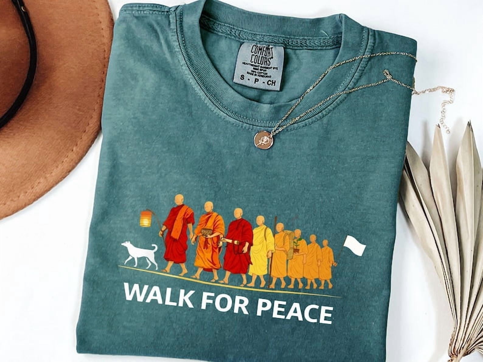 Comfort Colors® Walk for Peace Graphic T-Shirt – Mindful Monks & Dog ...