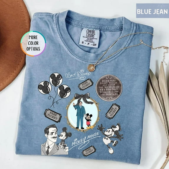 Comfort Colors Walt and Mickey T-Shirt, Vintage Style Disney Park, Mickey Mouse Graphic Shirt, Walt Disney World Trip