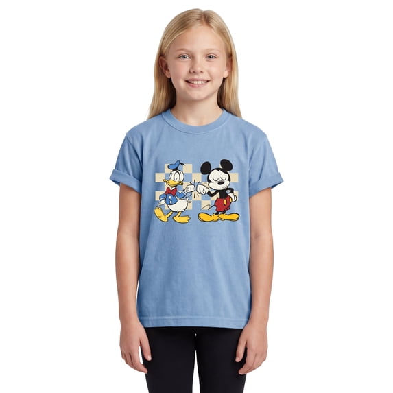 Premium Youth Mickey & Donald Fist Bump Graphic Tee Friends