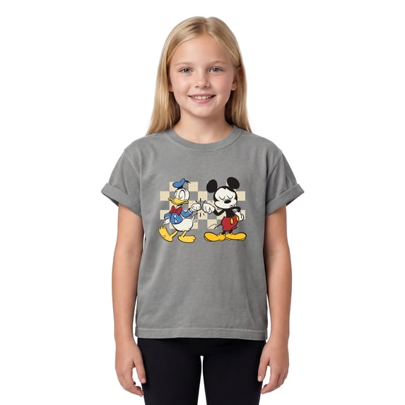 Premium Youth Mickey & Donald Fist Bump Graphic Tee Friends