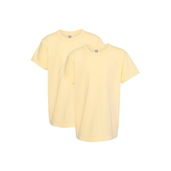Comfort Colors Youth Midweight T-Shirt, 2-Pack, Butter, XS